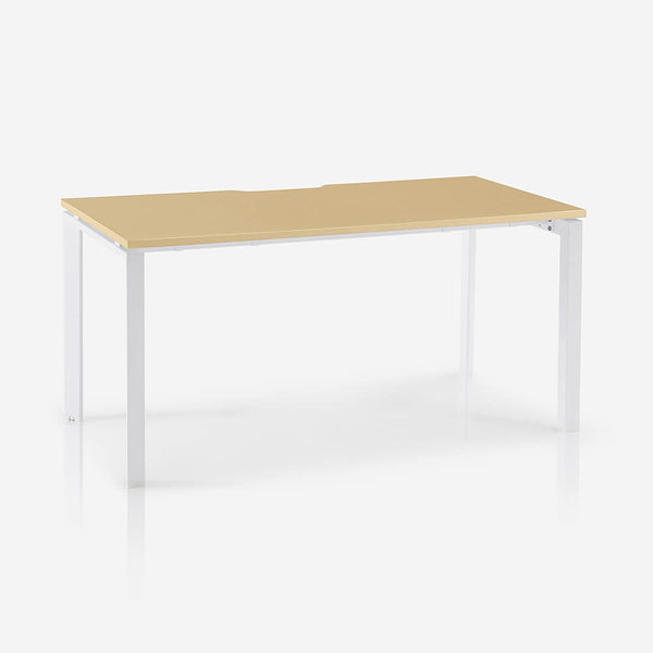 Core Straight Desk – Brushed Sandstone / White